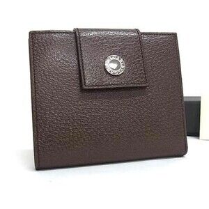 BVLGARI Bi-fold Wallet, Bulgari Bulgari, Brown Leather, Unisex